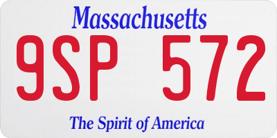 MA license plate 9SP572