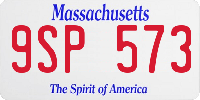 MA license plate 9SP573