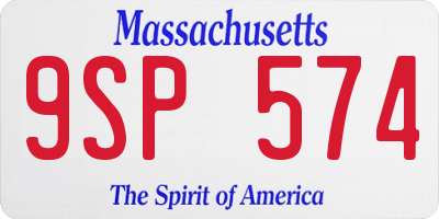 MA license plate 9SP574