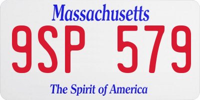 MA license plate 9SP579