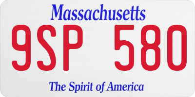 MA license plate 9SP580