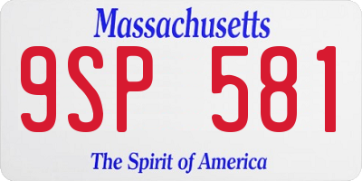 MA license plate 9SP581