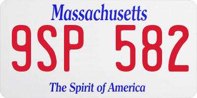MA license plate 9SP582