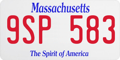MA license plate 9SP583