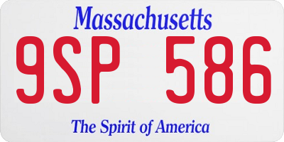 MA license plate 9SP586