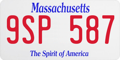 MA license plate 9SP587