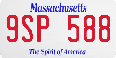 MA license plate 9SP588