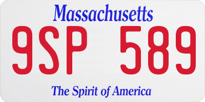 MA license plate 9SP589