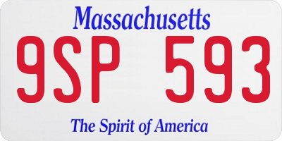 MA license plate 9SP593