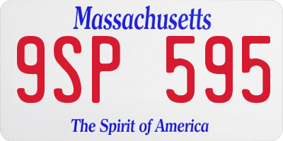 MA license plate 9SP595