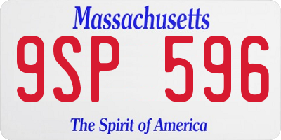 MA license plate 9SP596