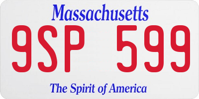MA license plate 9SP599