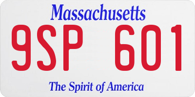 MA license plate 9SP601