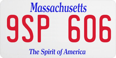 MA license plate 9SP606