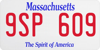 MA license plate 9SP609
