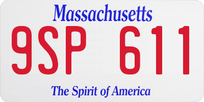 MA license plate 9SP611