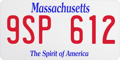 MA license plate 9SP612