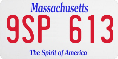 MA license plate 9SP613