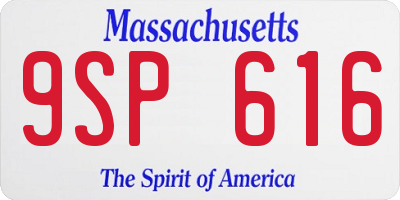 MA license plate 9SP616
