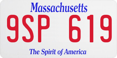 MA license plate 9SP619