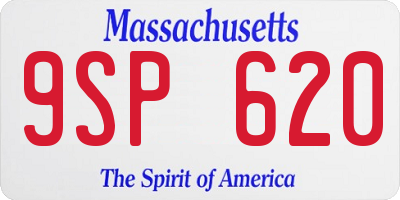 MA license plate 9SP620