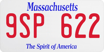 MA license plate 9SP622