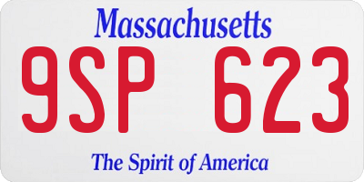 MA license plate 9SP623