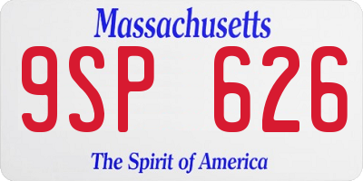 MA license plate 9SP626