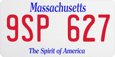 MA license plate 9SP627