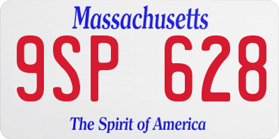MA license plate 9SP628