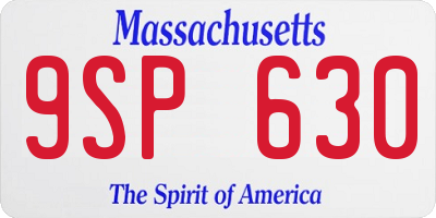 MA license plate 9SP630