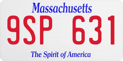 MA license plate 9SP631