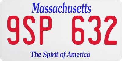 MA license plate 9SP632