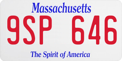 MA license plate 9SP646