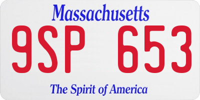MA license plate 9SP653