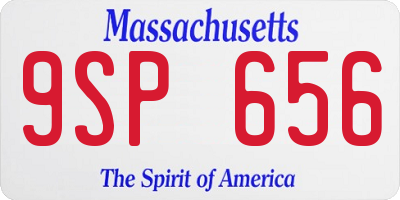 MA license plate 9SP656