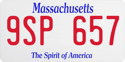 MA license plate 9SP657