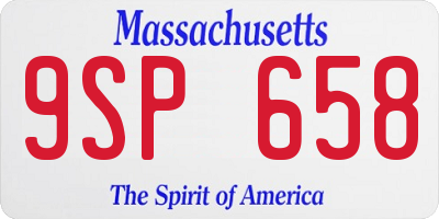 MA license plate 9SP658