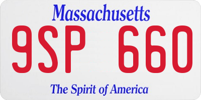 MA license plate 9SP660