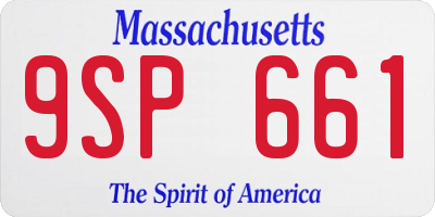 MA license plate 9SP661