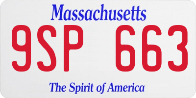 MA license plate 9SP663