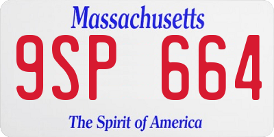 MA license plate 9SP664
