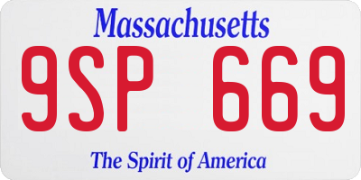 MA license plate 9SP669