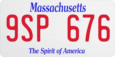 MA license plate 9SP676