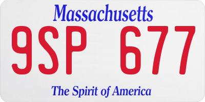 MA license plate 9SP677