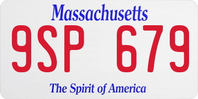MA license plate 9SP679