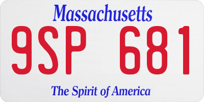 MA license plate 9SP681