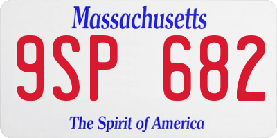 MA license plate 9SP682