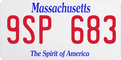 MA license plate 9SP683