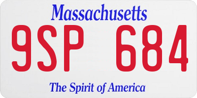 MA license plate 9SP684
